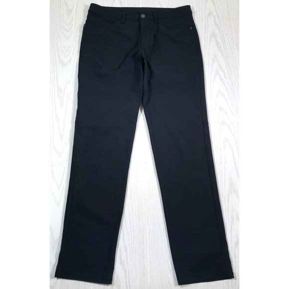 Lululemon ABC Warpstreme 5-Pocket Pants Men 32x32 Black Stretch Mid Rise Preppy - Picture 1 of 11